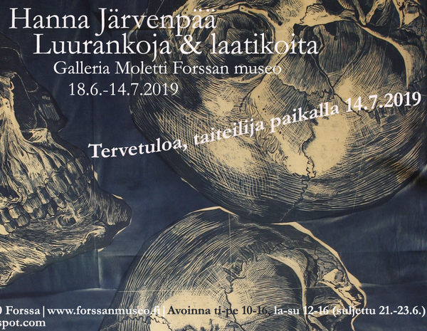 Taiteilijatapaaminen: Hanna Järvenpää galleria Moletissa 14.7. klo 12-16